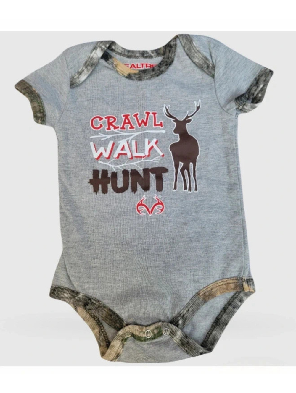 Realtree "Crawl Walk Hunt" Baby Bodysuit – 3-6 Months